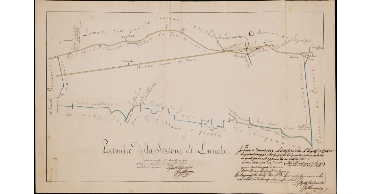Perimetro della sezione di Lunata. Comunità di Capannori