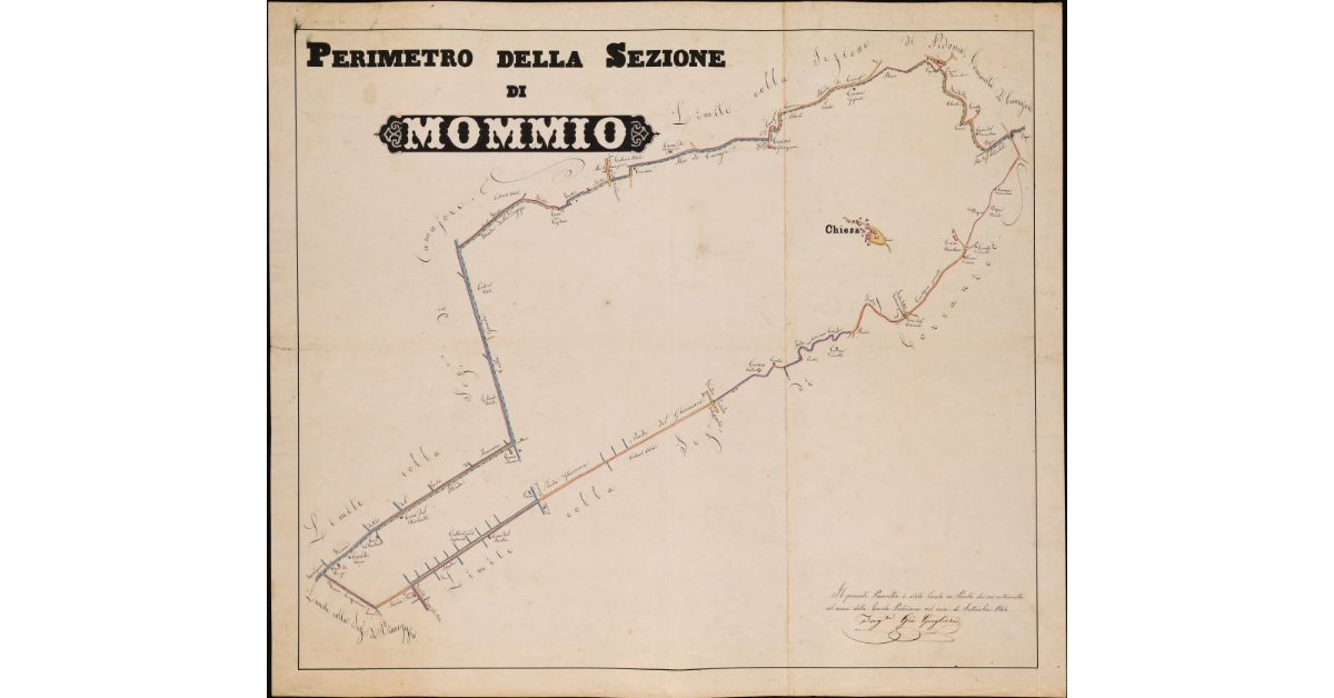Foglio unico. Perimetro della sezione di Mommio. Comunità di Viareggio