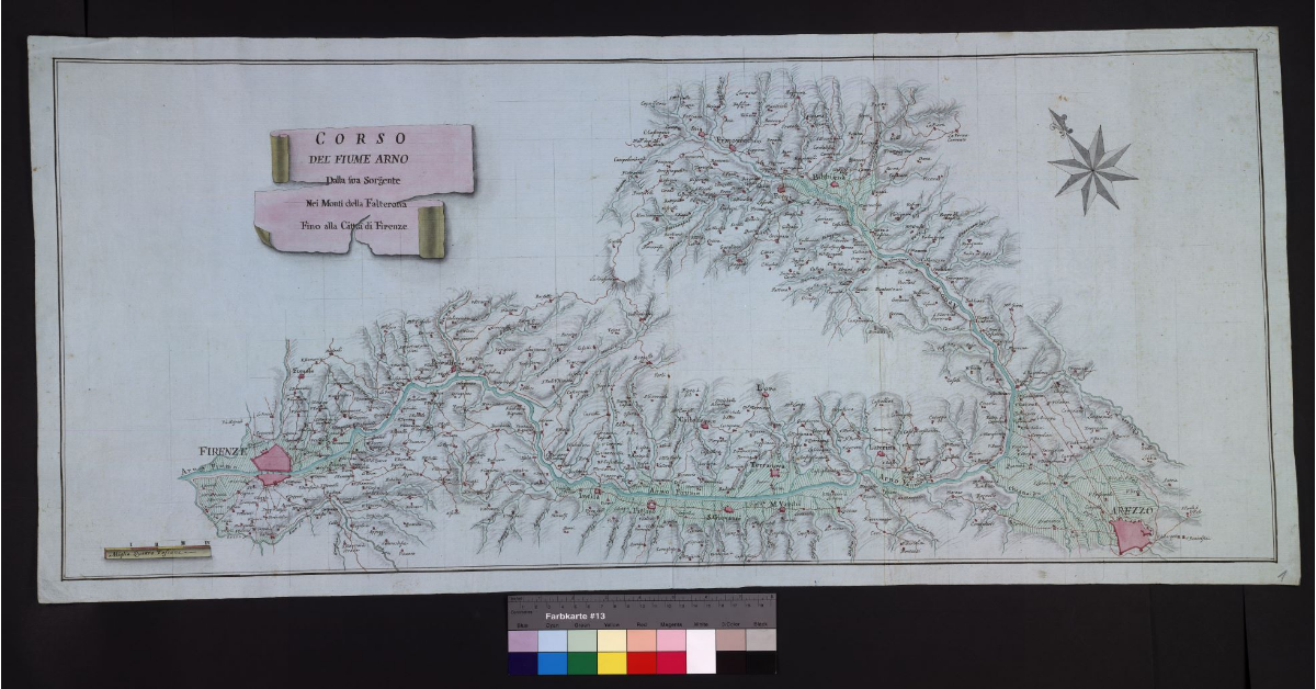 Corso del fiume Arno da Firenze alla foce