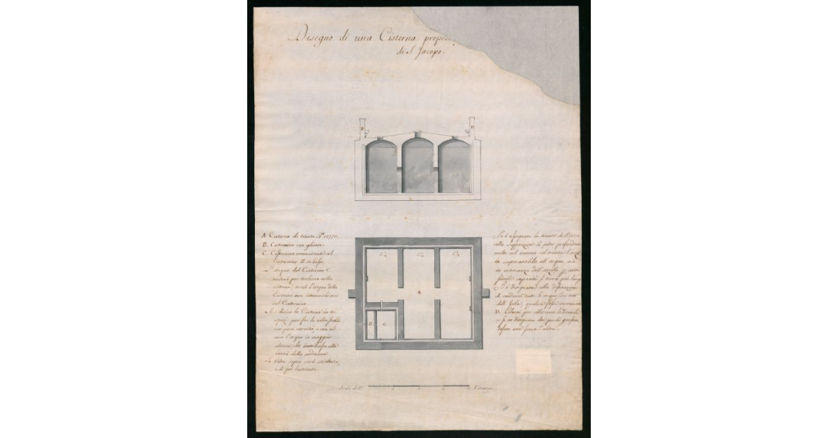 [Disegno di una cisterna che si propone di costruire nel sobborgo di S.Jacopo]