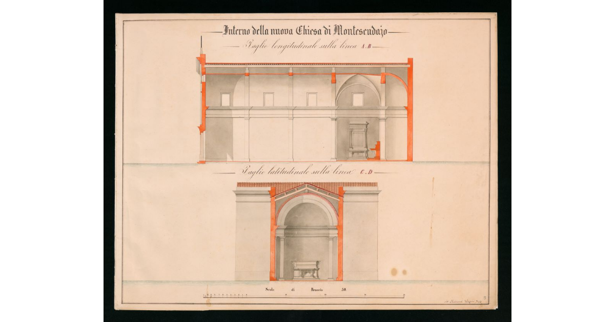 Interno della nuova Chiesa di Montescudajo