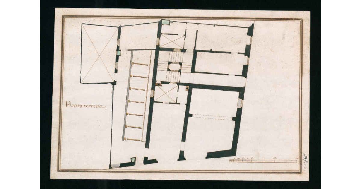 [Pianta relativa ad una casa non identificata ma di probabile proprietà Morelli. Pianta Terrena]