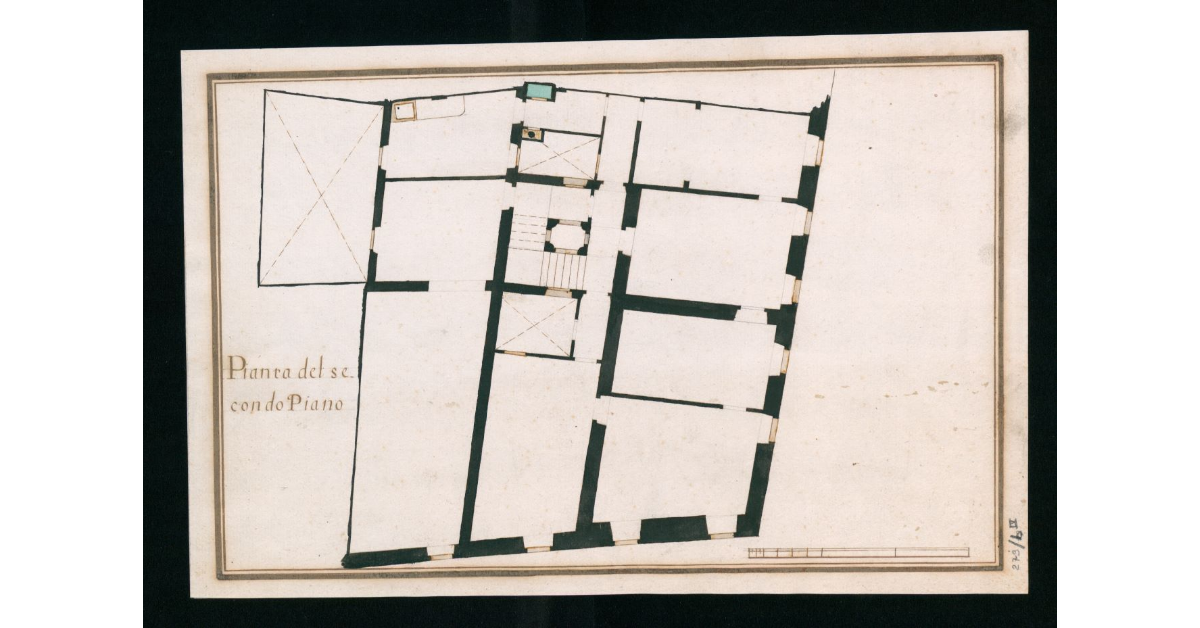 [Pianta relativa ad una casa non identificata ma di probabile proprietà Morelli. Pianta del secondo Piano]