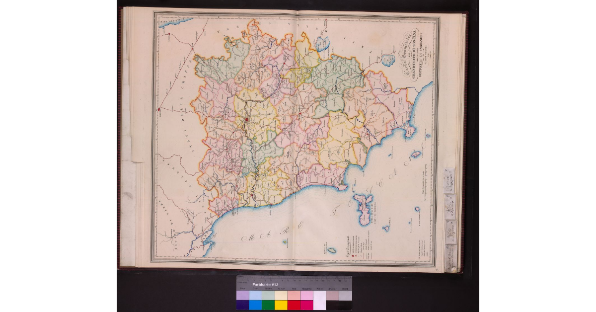 Carta geometrica del Granducato di Toscana divisa per Distretti di ingegneri