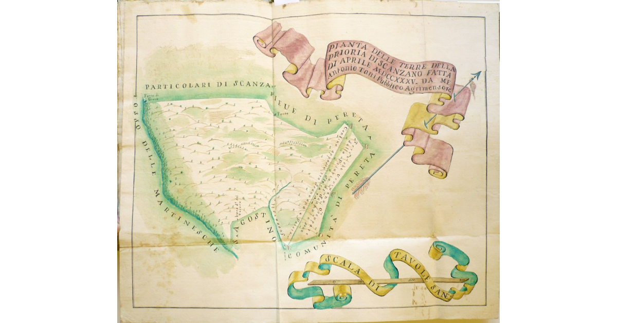 Pianta delle terre della prioria di Scansano