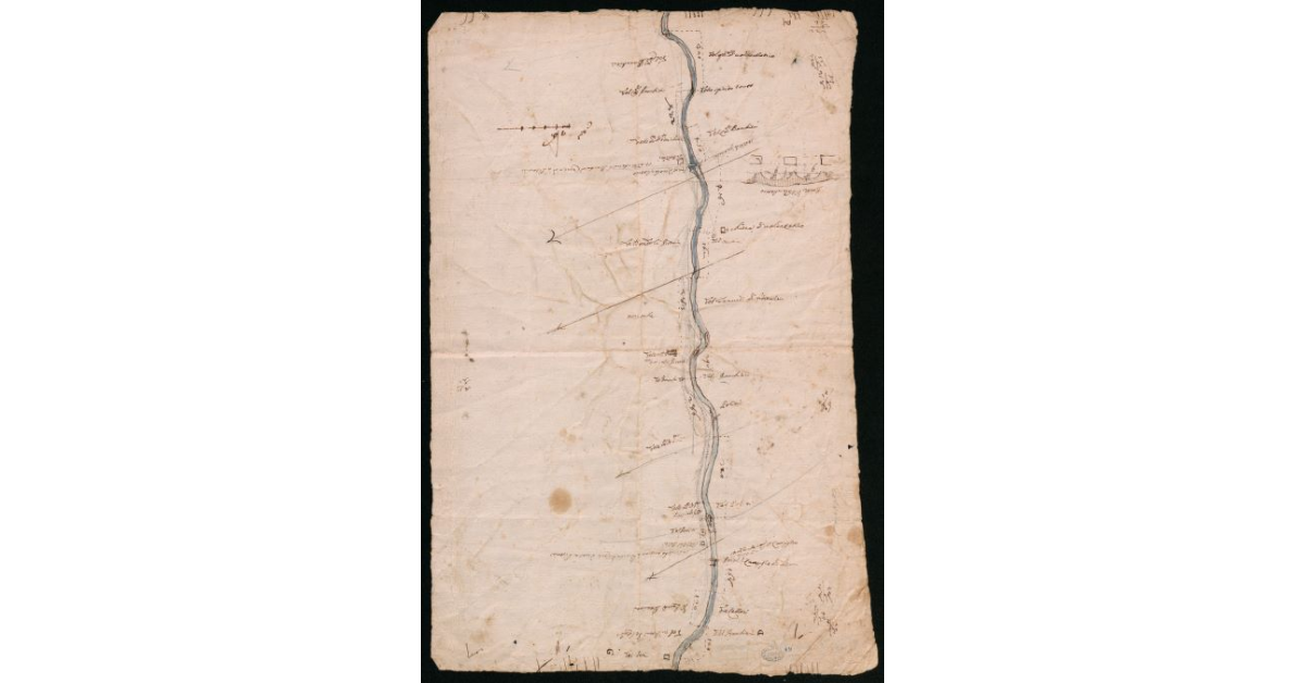 [Pianta di un tratto del Fiume Ombrone nel territorio pistoiese]