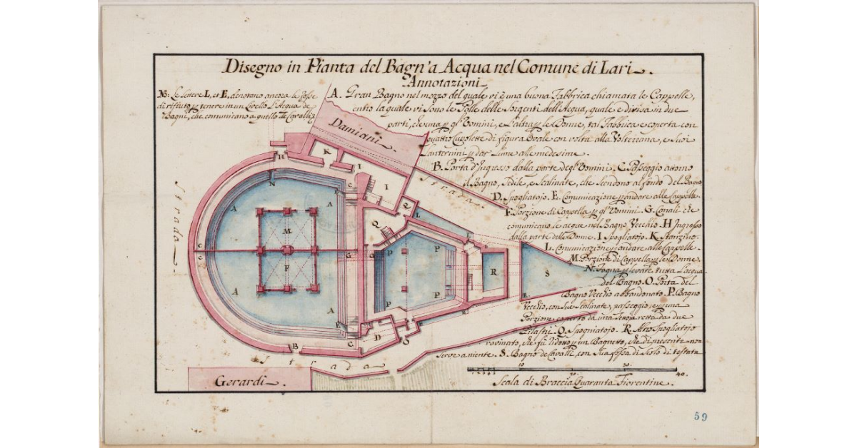 Disegno in Pianta del Bagn'a Acqua nel Comune di Lari