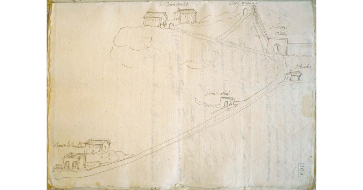 [Chiesa dei Reverendi Padri di San Francesco di Massa Marittima e viabilità circostante]