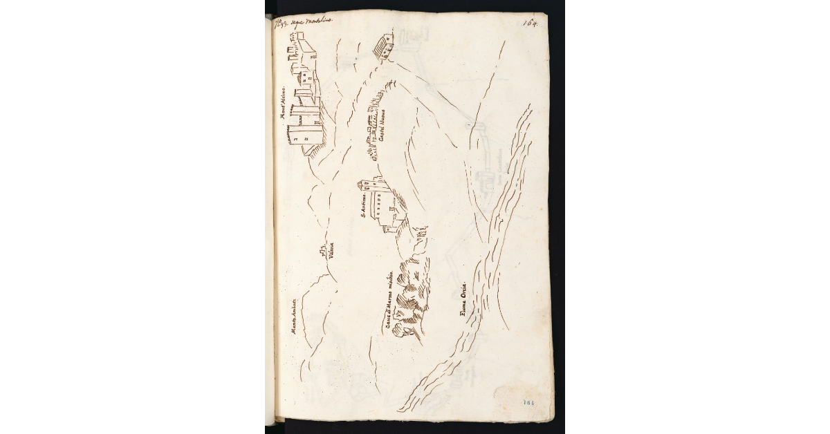 [Veduta di Montalcino, Sant'Antimo e Castel Nuovo dall'Orcia]