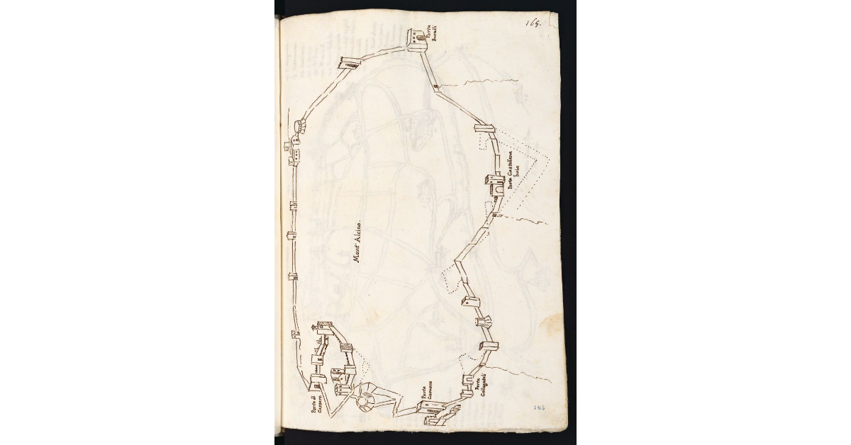 [Veduta della cinta muraria di Montalcino]