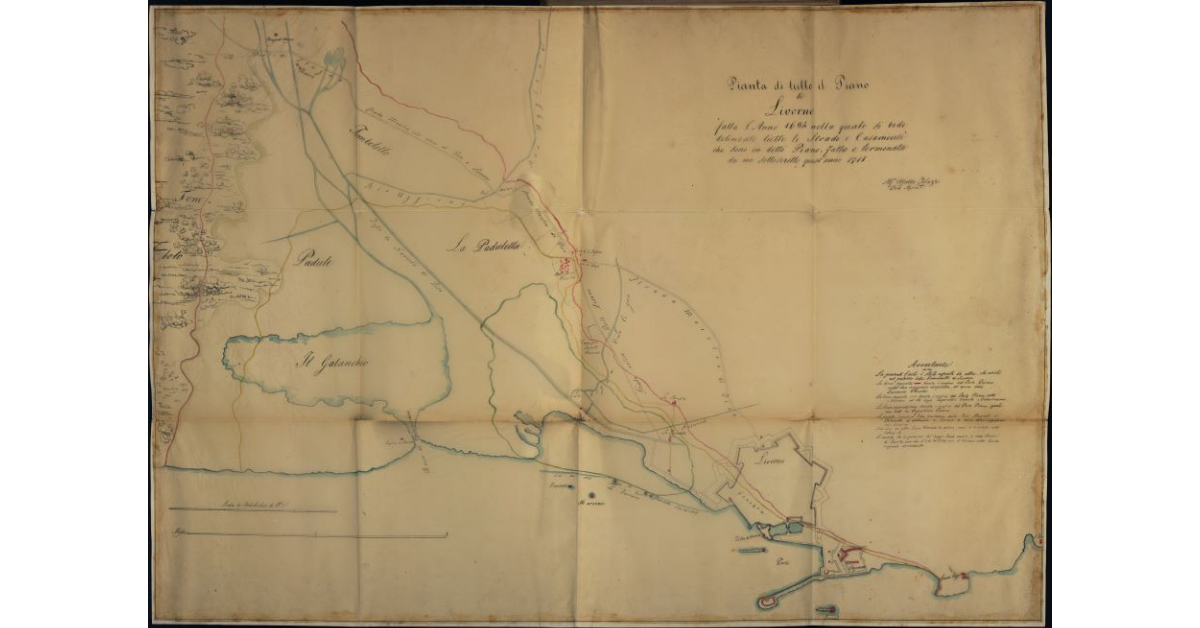 Pianta di tutto il Piano di Livorno [sulla base di una mappa del 1694]