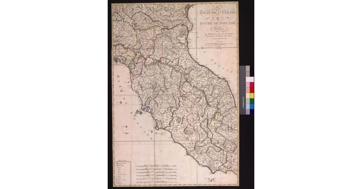 Etat de l'Eglise et Duché de Toscane dressés par Herisson, elève du citoyen Bonne ancien ingenieur hidrographe de la marine