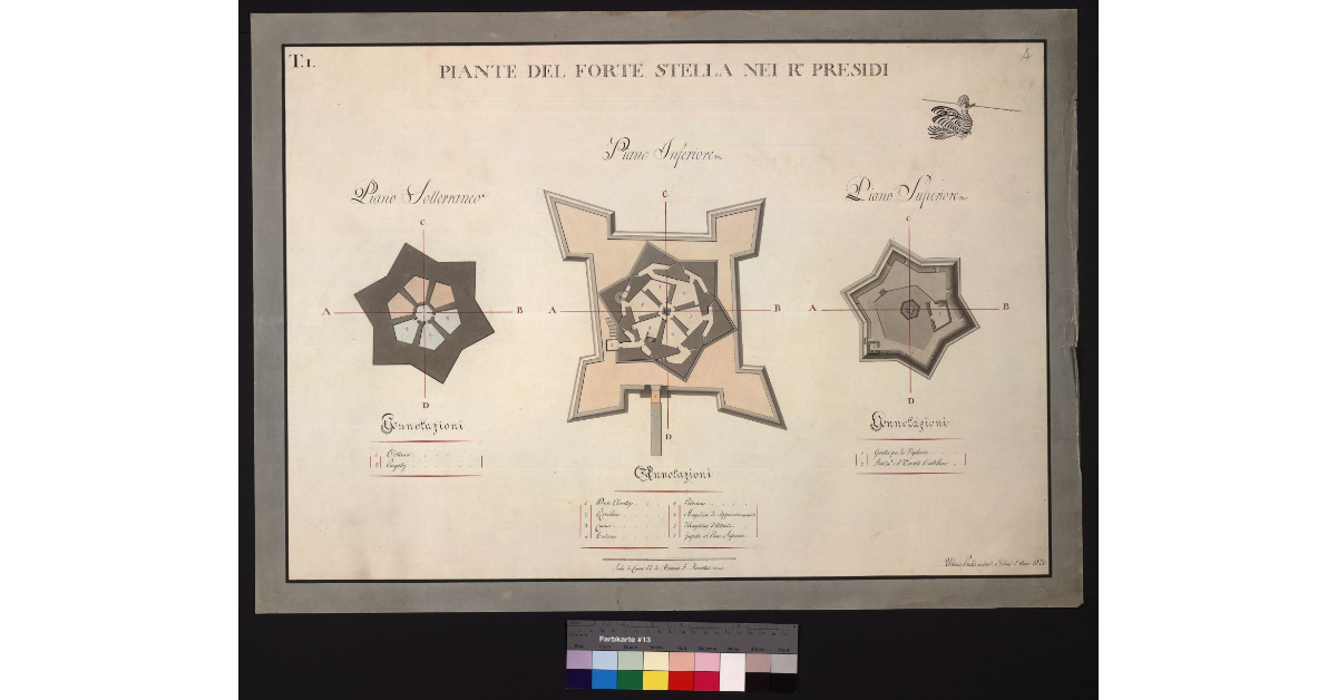 Pianta del forte Stella nei reali Presidi