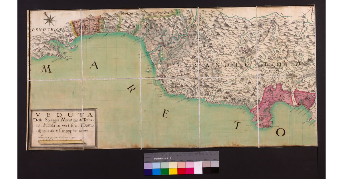 Veduta della spiaggia marittima di Toscana distinta ne’ veri suoi domini, con altre sue appartenenze