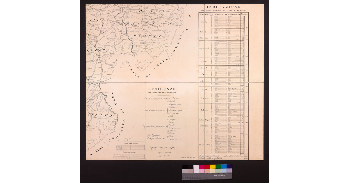 Topografia del territorio sottomesso alla giurisdizione dei tre commissari di Firenze