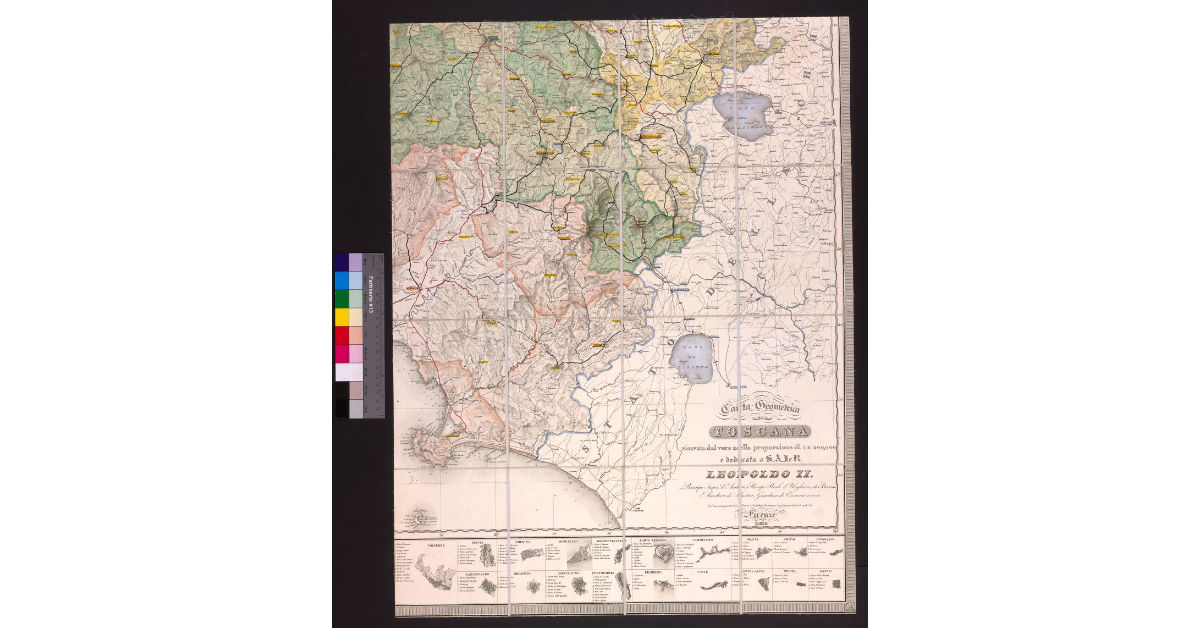 [Carta della Toscana di Giovanni Inghirami con tematismo amministrativo]