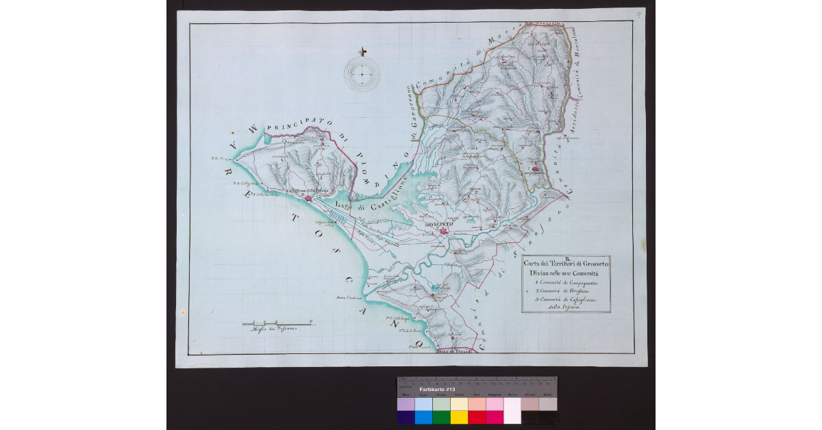 Carta dei Territori di Grosseto divisa nelle sue Comunità