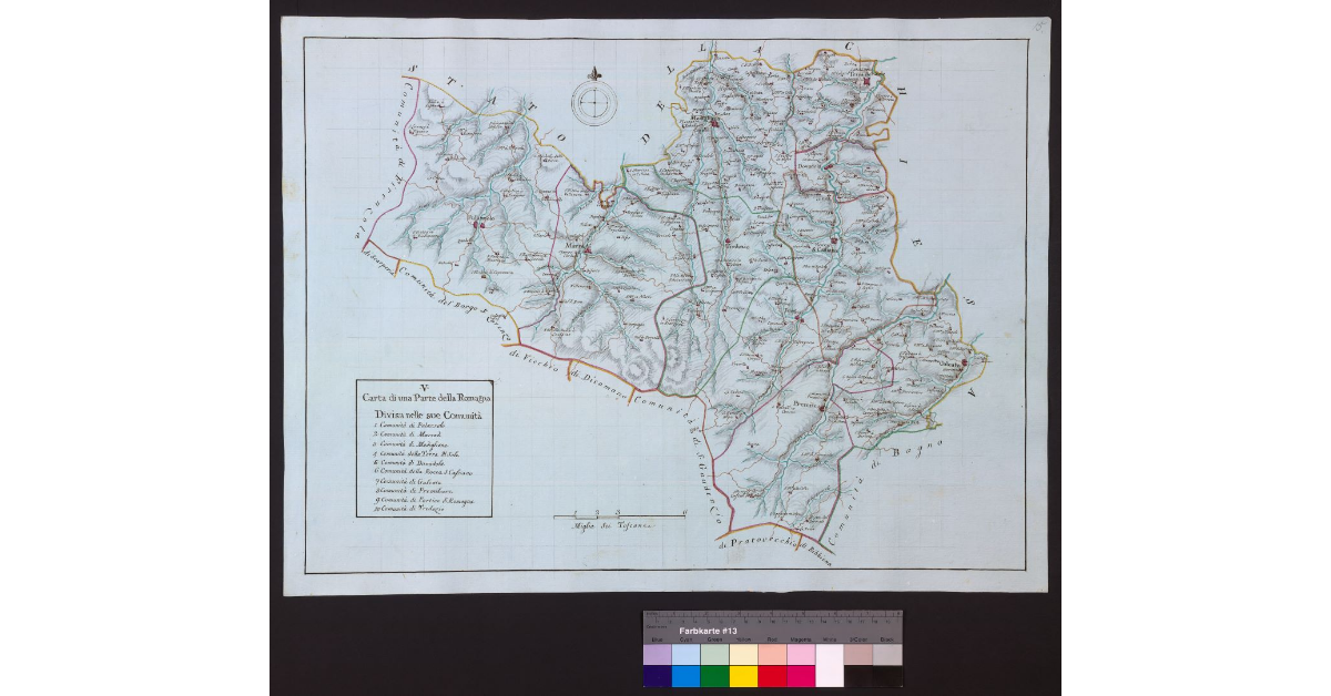 Carta di una parte della Romagna divisa nelle sue Comunità