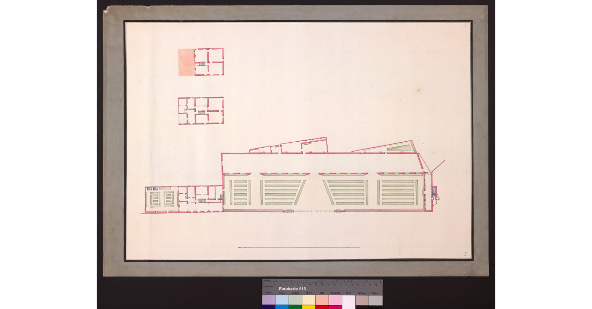 Pianta del nuovo stanzone degli agrumi e casa annessa