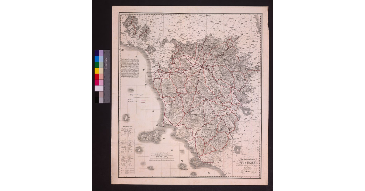 Carta geometrica della Toscana accresciuta d'indicazioni ed incisa da Girolamo Segato, con Imperiale e Reale privilegio