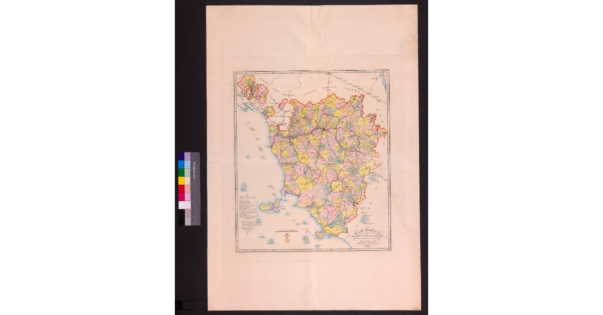 Carta geometrica del granducato di Toscana, divisa per circondari comunitativi da Gaspero Manetti nella proporzione di 1 a 510.000