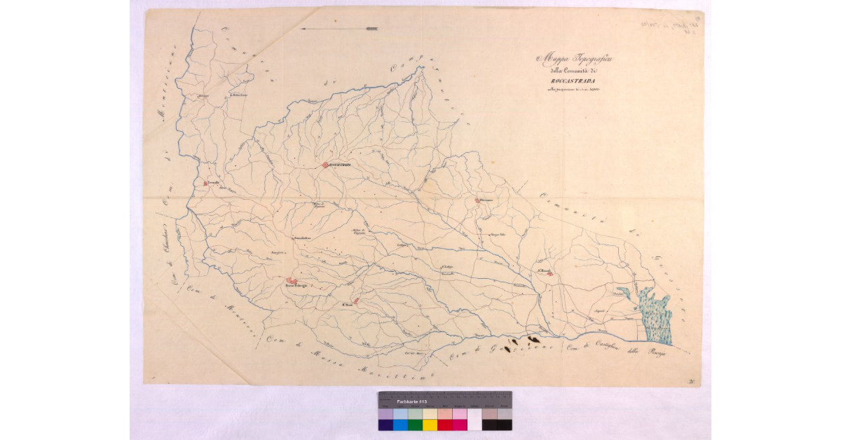 Mappa topografica della comunità di Roccastrada nella proporzione di 1:40.000