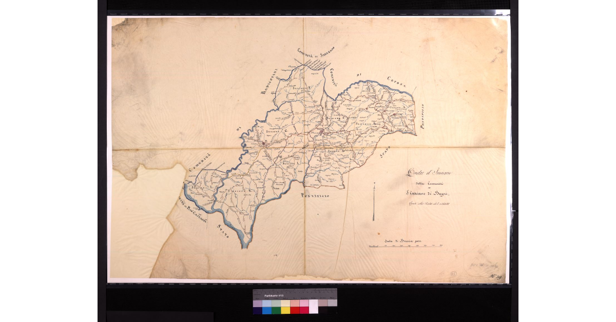 Mappa topografica della comunità di S. Casciano dei Bagni