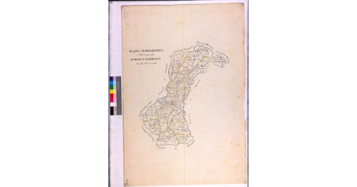 Mappa topografica della comunità di Borgo S. Lorenzo