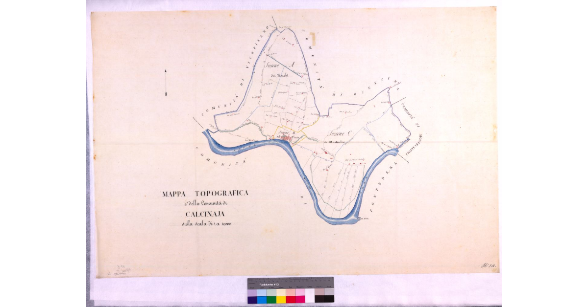 Mappa topografica della comunità di Calcinaia
