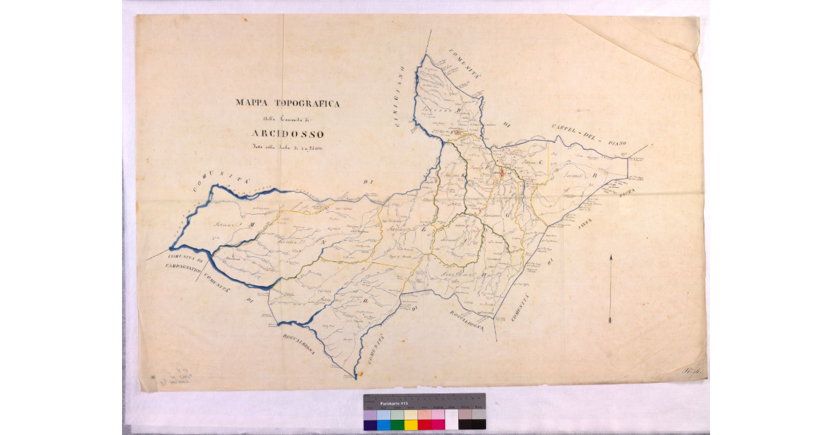 Mappa topografica della comunità di Arcidosso