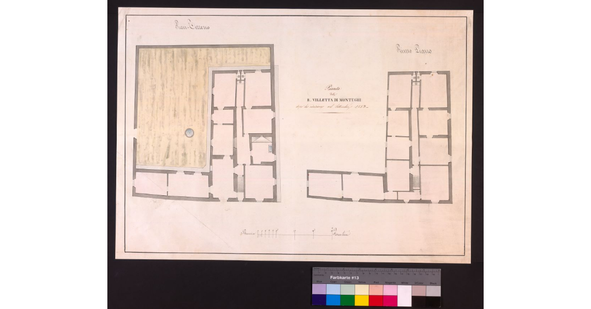 Pianta della R. Villetta di Montughi dopo la riduzione nel settembre 1852