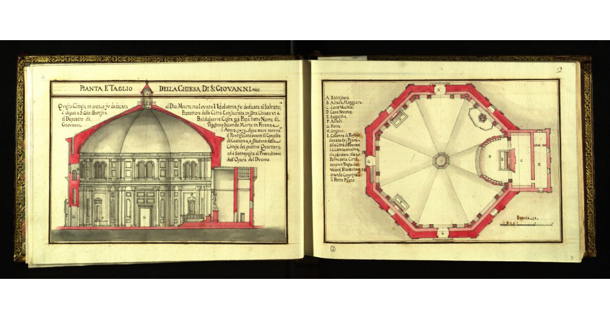 Pianta e taglio della Chiesa di S. Giovanni