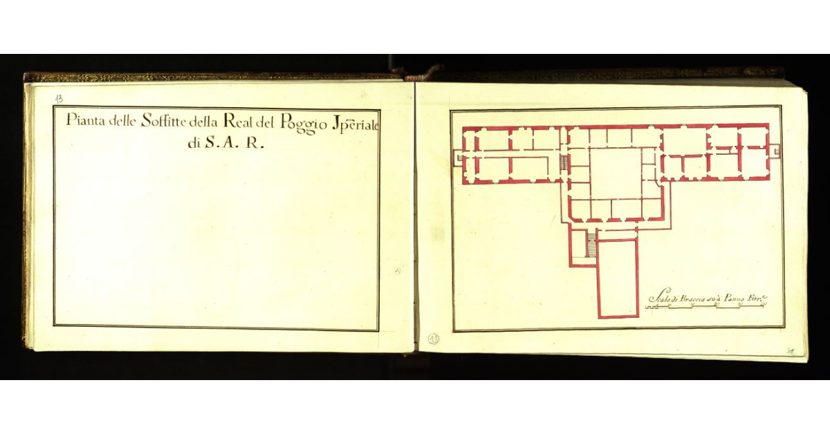 Pianta delle soffitte della Real [Villa] del Poggio Imperiale di S.A.R. [a Firenze]