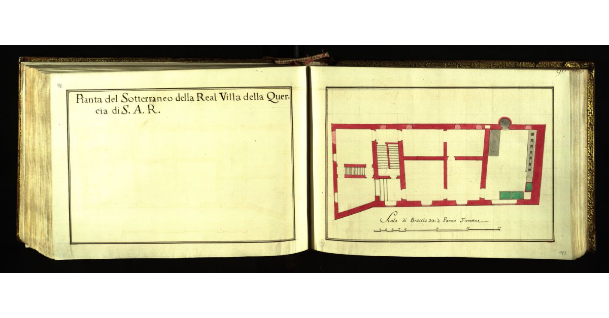 Pianta del sotterraneo della Real Villa della Quercia di S.A.R