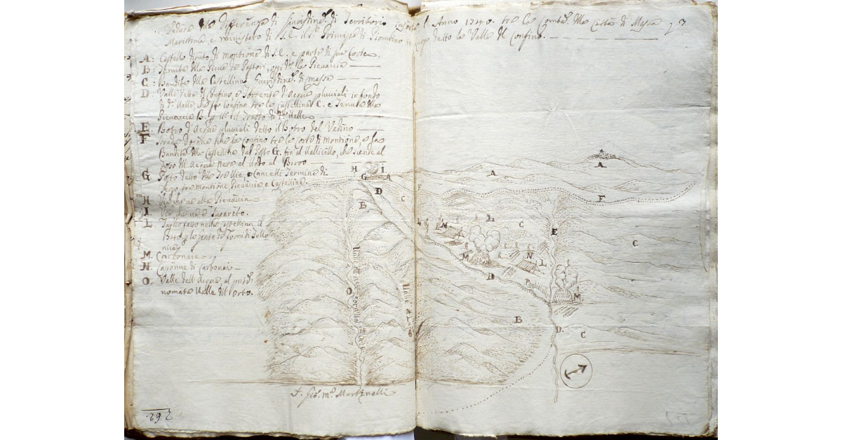 Veduta della differenza di Giurisdizione di territorio insorta l'anno 1740 tra la Comunità della città di Massa Marittima, e ministero di Sua Eccellenza il Signor Principe di Piombino in luogo detto la Valle del Confino