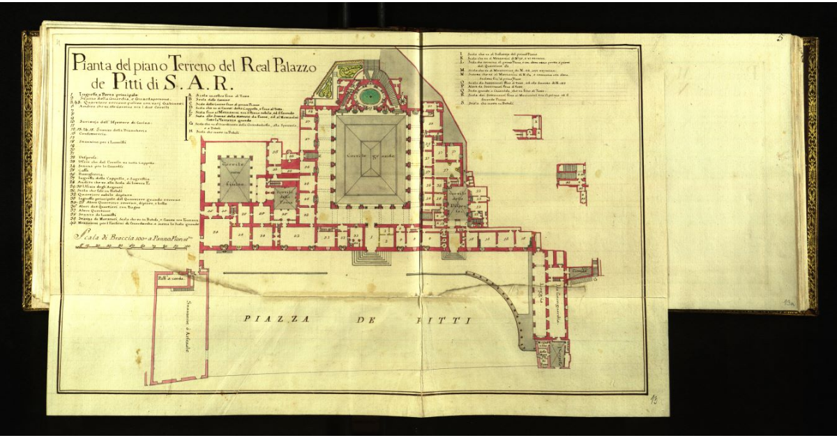 Pianta del piano terreno [di Palazzo Pitti di S.A.R. a Firenze]