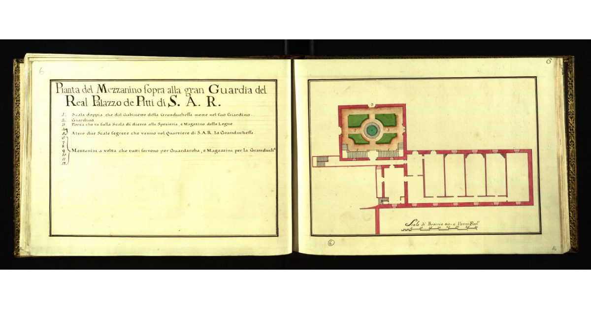 Pianta del mezzanino sopra alla Gran Guardia del Real Palazzo de Pitti di S.A.R. [a Firenze]