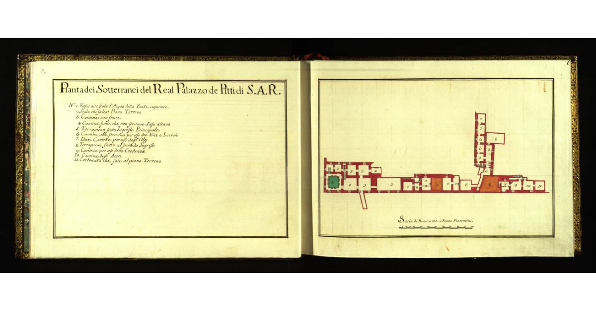 Pianta dei sotterranei del Real Palazzo de Pitti di S.A.R. [a Firenze]