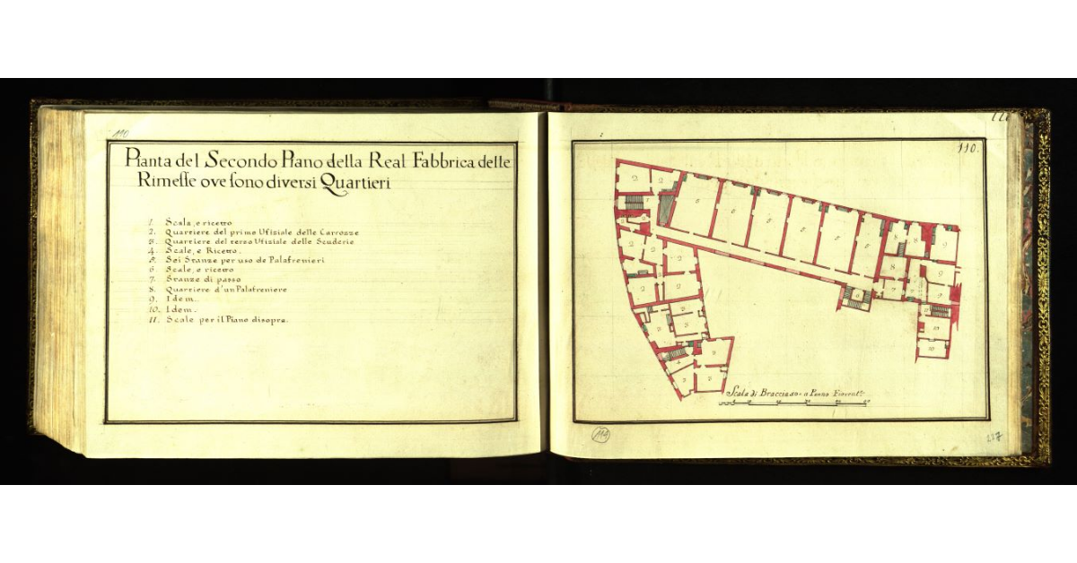 Pianta del secondo piano della Fabbrica delle Rimesse ove sono diversi quartieri