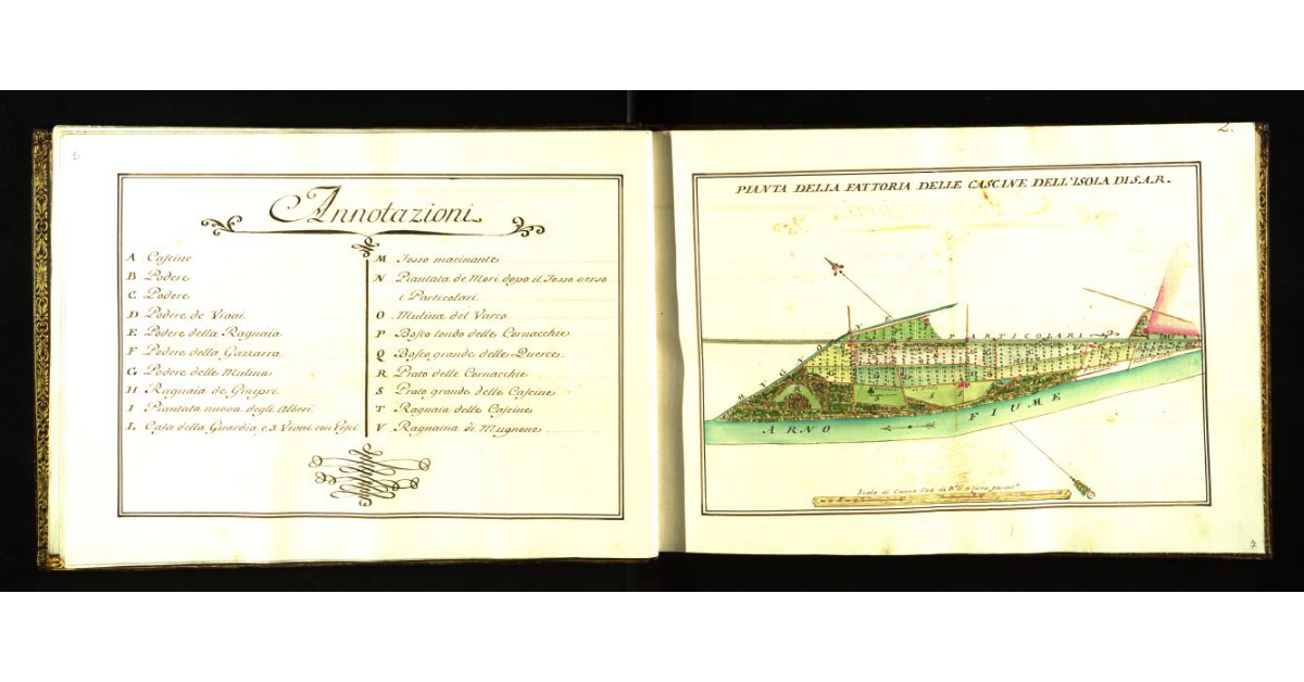 Pianta della fattoria delle Cascine dell’Isola [a Firenze] di S.A.R