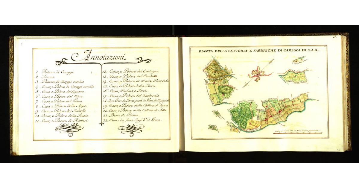 Pianta della fattoria e fabbriche di Careggi [a Firenze] di S.A.R