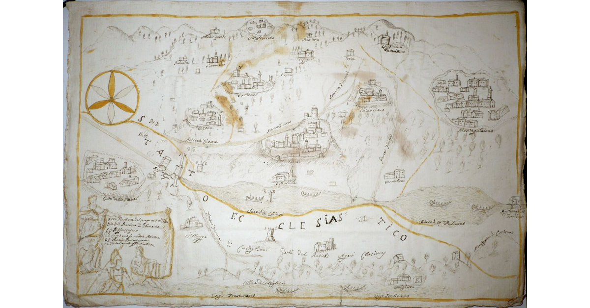 [Vedute di paesi della Valdichiana tra Granducato e Stato ecclesiastico]