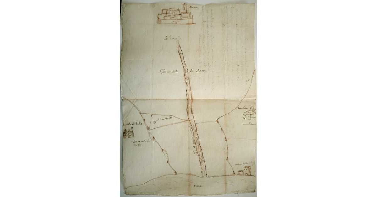 [Steccaia di legnami fatta dagli abitanti di Scarlino per condurre le acque del fiume Pecora ad uso del molino della Follonica]