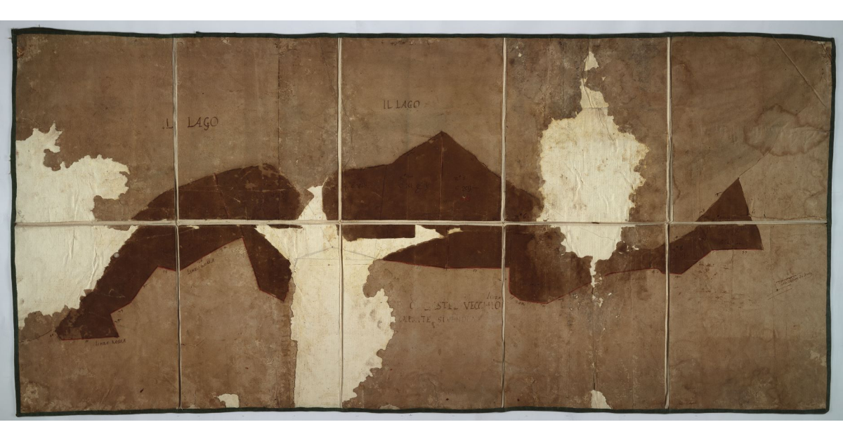 Tre cartoni [del territorio intorno al lago di Sesto o Bientina] Canale [....] nella linea Rossa