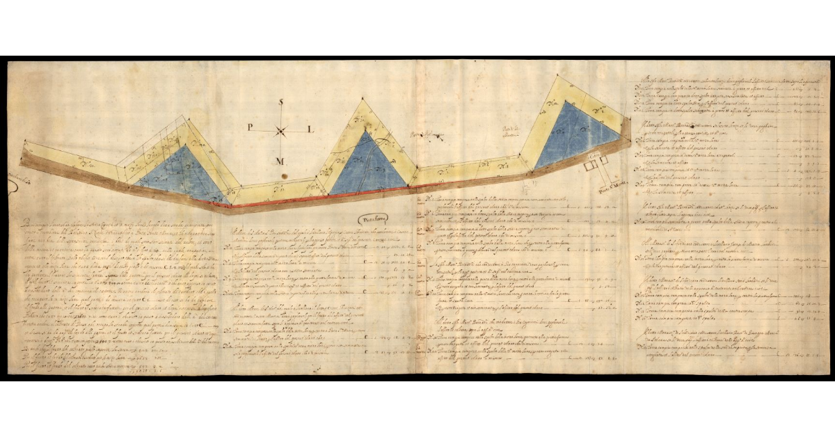 [Pianta per la realizzazione di una strada coperta a Lucca]