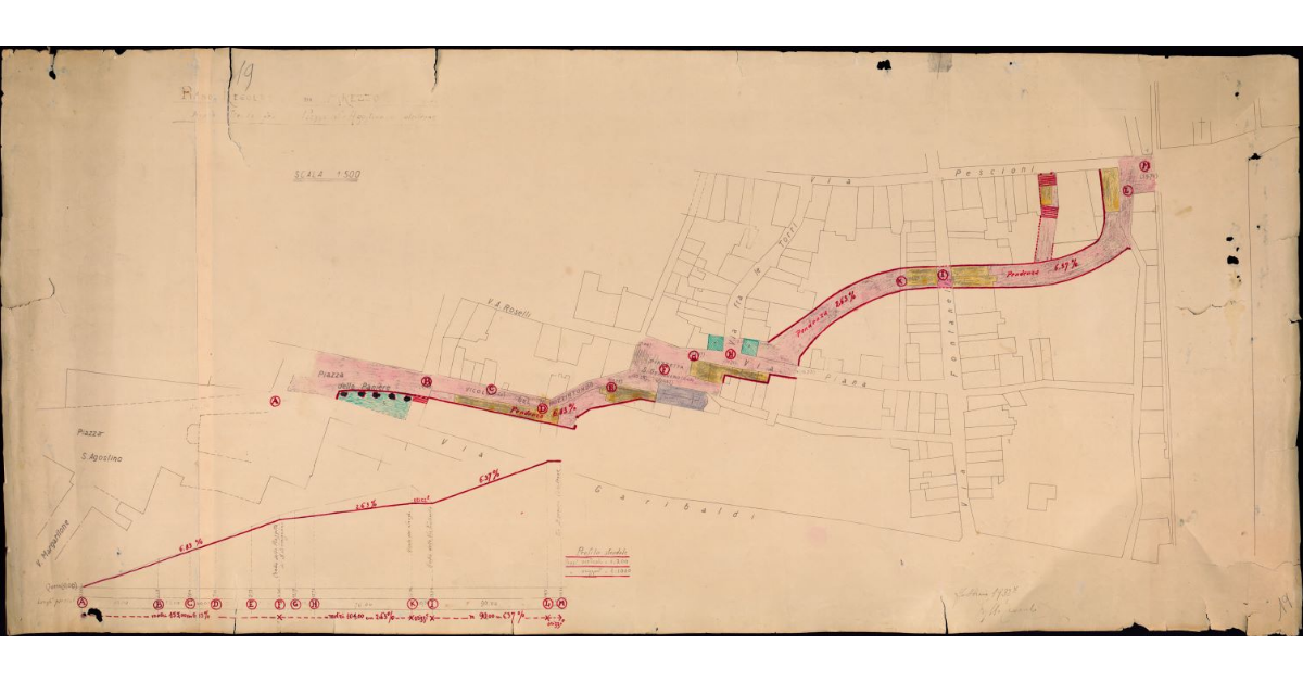 Piano regolatore di Arezzo. Nuova Strada fra Piazza S. Agostino a Colcitrone