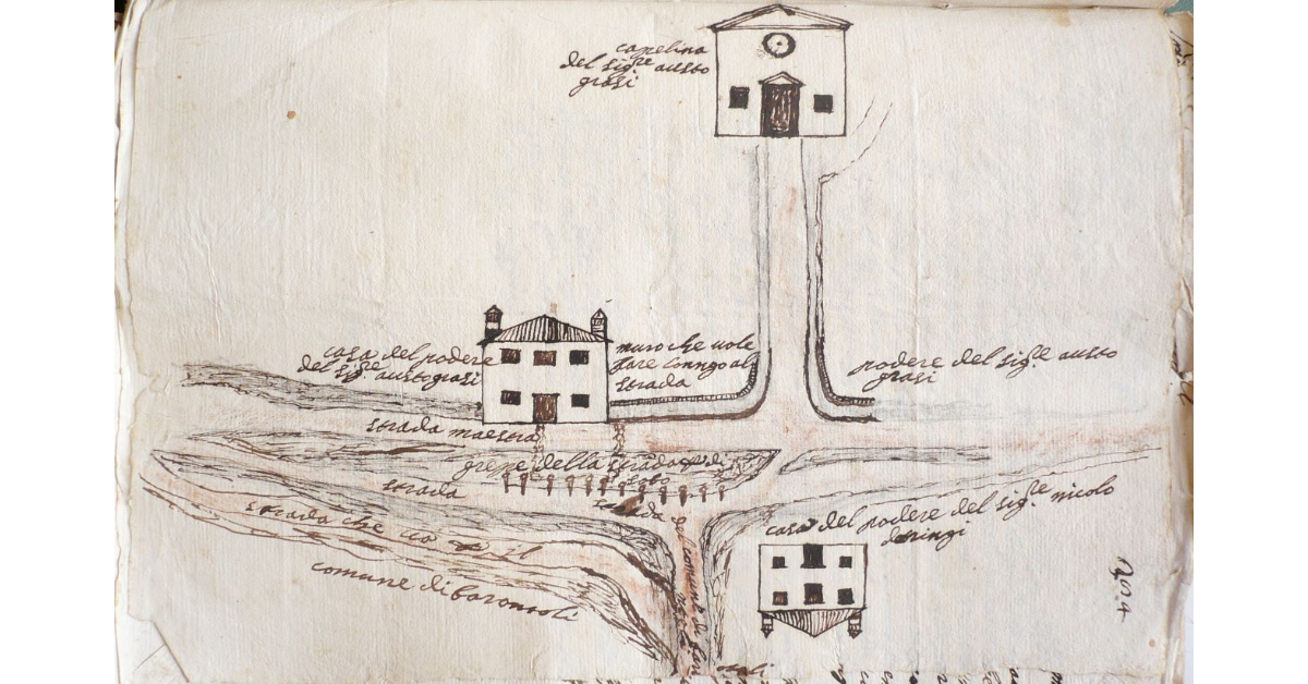 [Costruzione di un muro lungo la strada maremmana nel comune di Barontoli]