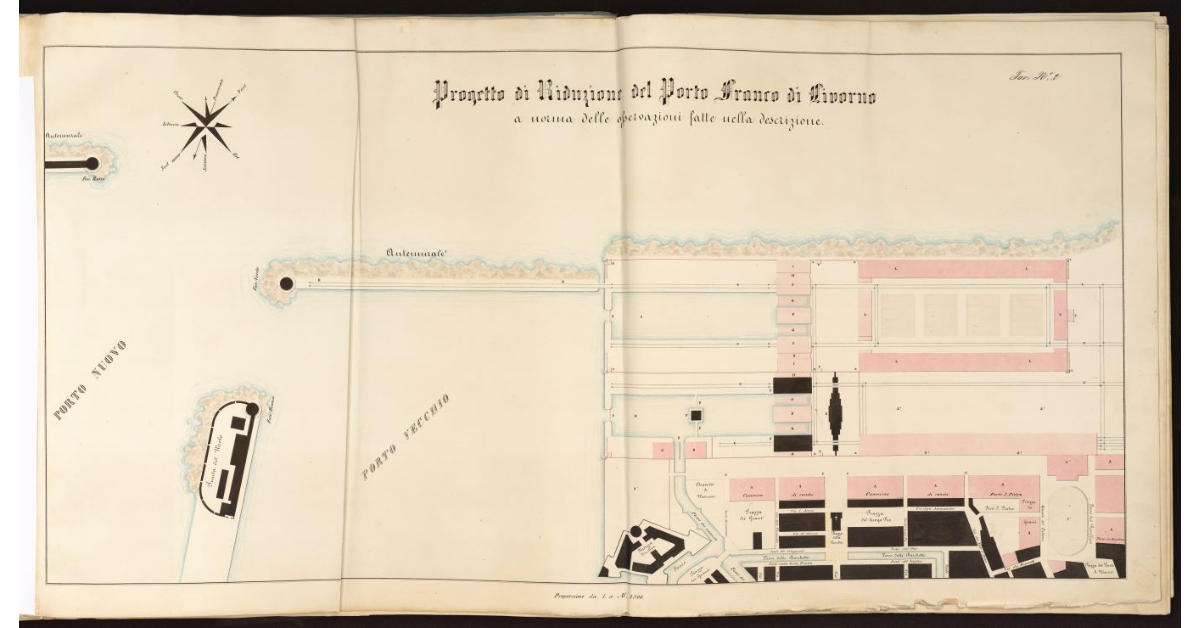 Progetto di riduzione del Porto franco di Livorno a norma delle operazioni fatte nella descrizione