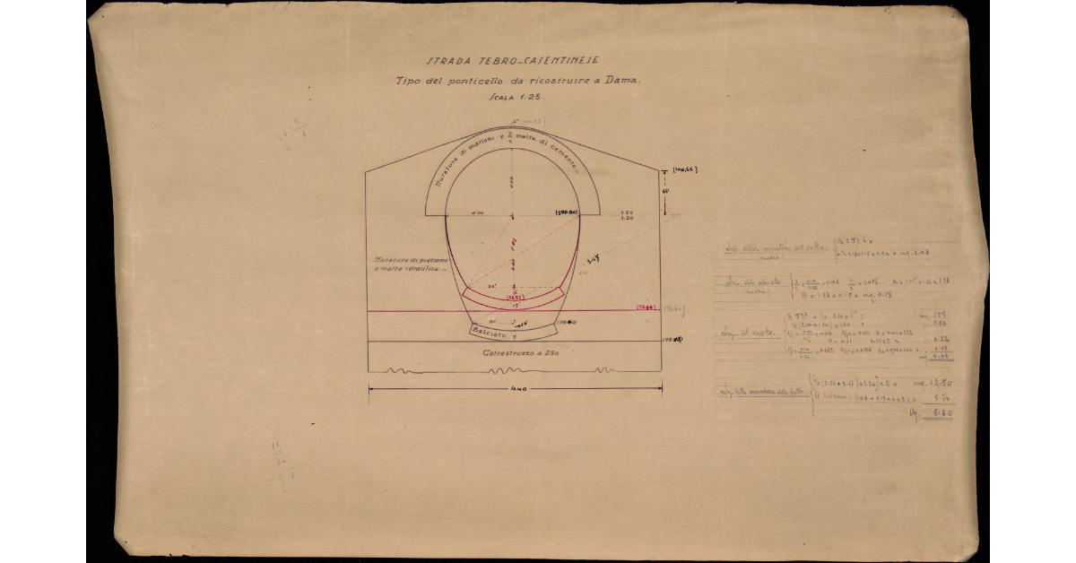 Strada Tebro Casentinese n. 19. Tipo del ponticello da ricostruire a Dama
