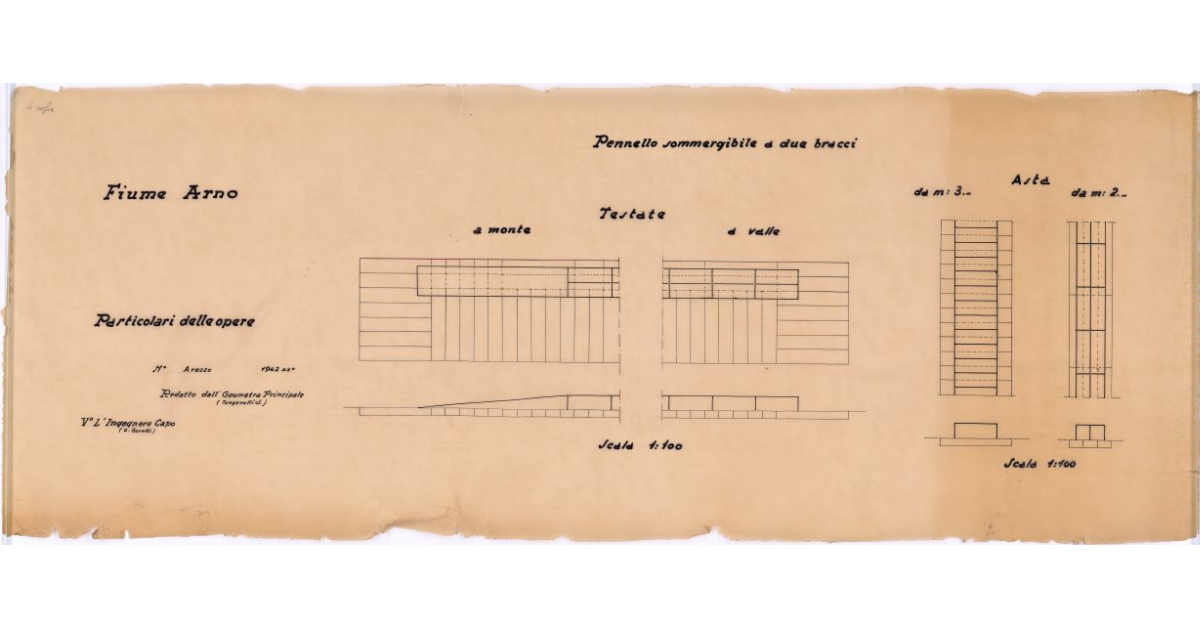 Fiume Arno. Particolari delle opere